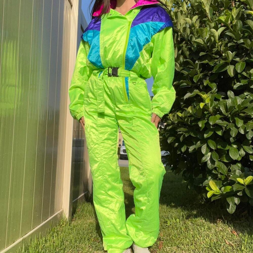 Obermeyer Neon Jumpsuit with Blue and Pink Accents